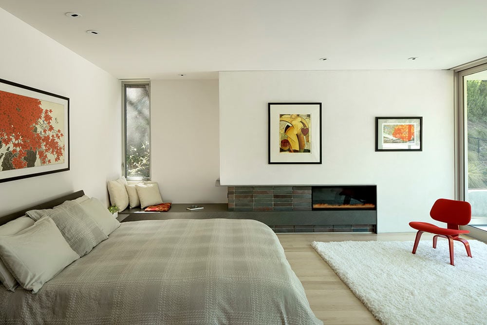 Modern Fireplace in Bedroom